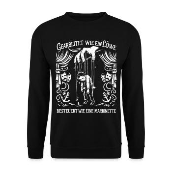 Worked like a lion - Unisex Sweatshirt - black - Front - Alina (178cm) & Michal (187cm)