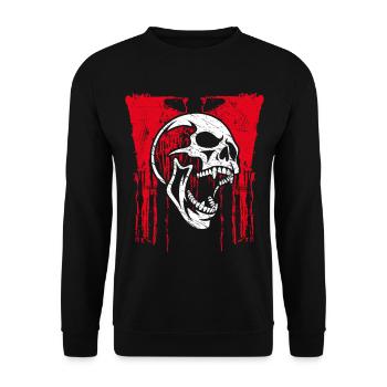 Schädel schreit - Unisex Pullover - Schwarz - Vorne - Alina (178cm) & Michal (187cm)
