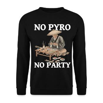Pas de pyro, pas de feux d’artifice de fête - Sweat-shirt Unisexe - noir - Devant - Alina (178cm) & Michal (187cm)