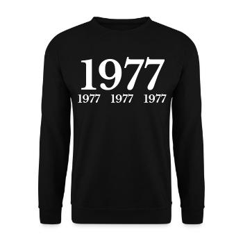 1977 - Unisex Pullover - Schwarz - Vorne - Alina (178cm) & Michal (187cm)