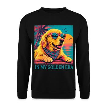 Golden Retriever Era Vintage | Retro Sunset Dog - Unisex Sweatshirt - black - Front - Alina (178cm) & Michal (187cm)