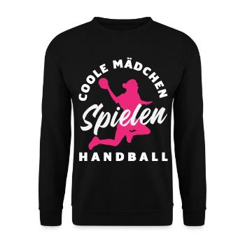 Handball Handball Player Handball Coach Fan Gift - Unisex Sweatshirt - black - Front - Alina (178cm) & Michal (187cm)