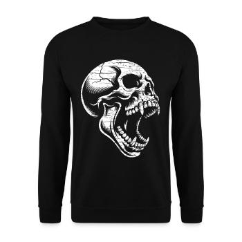 Angry Skull - Unisex Pullover - Schwarz - Vorne - Alina (178cm) & Michal (187cm)