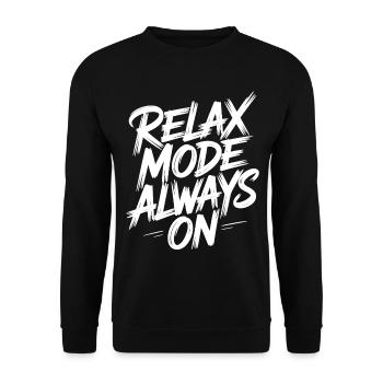 Relaxmodus Immer An - Unisex Pullover - Schwarz - Vorne - Alina (178cm) & Michal (187cm)