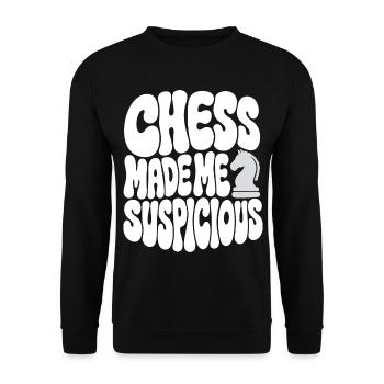 Schach – Chess Made Me Suspicious - Unisex Pullover - Schwarz - Vorne - Alina (178cm) & Michal (187cm)