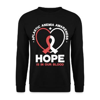 Aplastische Anämie - Hoffnung im Blut - Unisex Pullover - Schwarz - Vorne - Alina (178cm) & Michal (187cm)