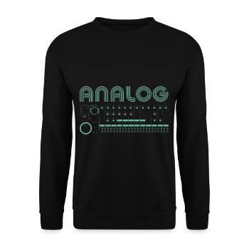 Retro Synthesizer Modular Analog Musikproduzent - Unisex Pullover - Schwarz - Vorne - Alina (178cm) & Michal (187cm)