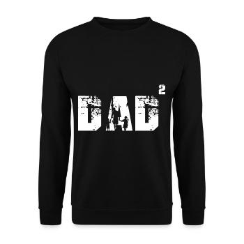 Father two children Daughter Son Funny Dad - Unisex Sweatshirt - black - Front - Alina (178cm) & Michal (187cm)