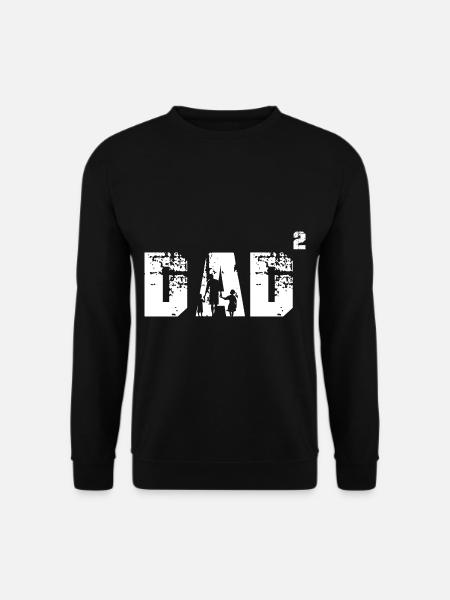Vater zwei Kinder Tochter Sohn Lustiger Papa - Unisex Pullover - Schwarz
