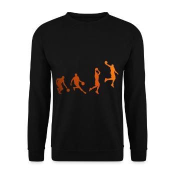 Basketball Dunking Basketballer Sport Dunking - Unisex Pullover - Schwarz - Vorne - Alina (178cm) & Michal (187cm)