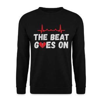 Herzoperation - Operation am offenen Herzen - Unisex Pullover - Schwarz - Vorne - Alina (178cm) & Michal (187cm)