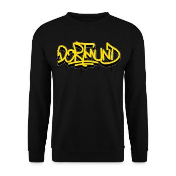 Dortmund Graffiti Shirt Style streetart urban cult - Unisex Pullover - Schwarz - Vorne - Alina (178cm) & Michal (187cm)