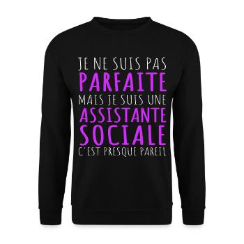 Je suis une assistante sociale humour cadeau - Sweat-shirt Unisexe - noir - Devant - Alina (178cm) & Michal (187cm)
