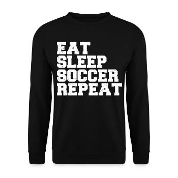 Eat Sleep Soccer Repeat Cool Sport Player Soccer - Unisex Sweatshirt - black - Front - Alina (178cm) & Michal (187cm)