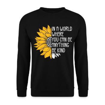 in a world where you can be anything be kind - Sweat-shirt Unisexe - noir - Devant - Alina (178cm) & Michal (187cm)