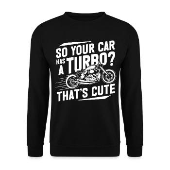 Moto de course - Sweat-shirt Unisexe - noir - Devant - Alina (178cm) & Michal (187cm)