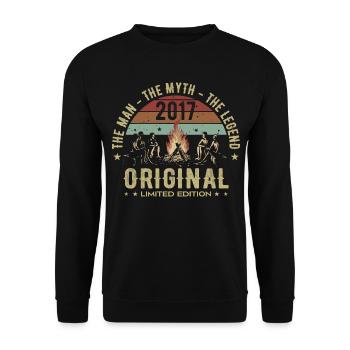 Legendary since 2017 | 8th Anniversary Men - Unisex Sweatshirt - black - Front - Alina (178cm) & Michal (187cm)
