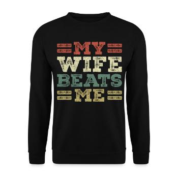 My wife beats me - Sweat-shirt Unisexe - noir - Devant - Alina (178cm) & Michal (187cm)