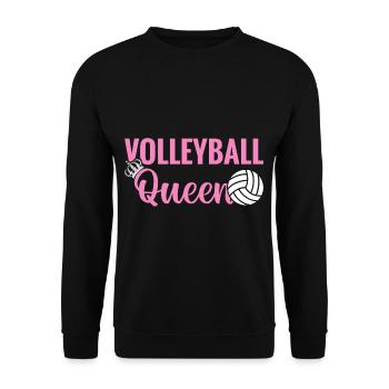 Beach Volley Frauen Volleyball Sport Geschenk - Unisex Pullover - Schwarz - Vorne - Alina (178cm) & Michal (187cm)