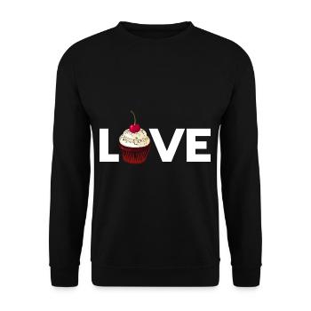 Cake Love Baker Pastry Cupcake Quote - Unisex Sweatshirt - black - Front - Alina (178cm) & Michal (187cm)