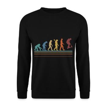Vintage Stunt Scooter Pedal Scooter Boys Gift - Unisex Sweatshirt - black - Front - Alina (178cm) & Michal (187cm)
