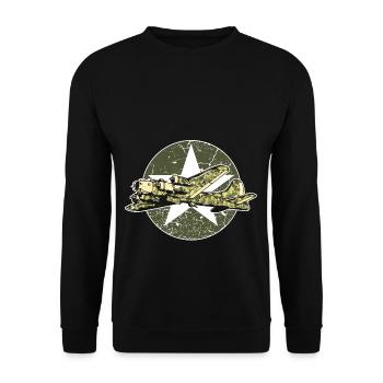 Avion de chasse avion battant jet militaire - Sweat-shirt Unisexe - noir - Devant - Alina (178cm) & Michal (187cm)