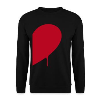 halbes herz mann - Unisex Pullover - Schwarz - Vorne - Alina (178cm) & Michal (187cm)