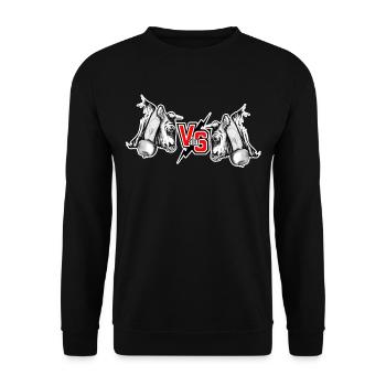 VS Valais vache d'hérens, vache combat - Sweat-shirt Unisexe - noir - Devant - Alina (178cm) & Michal (187cm)