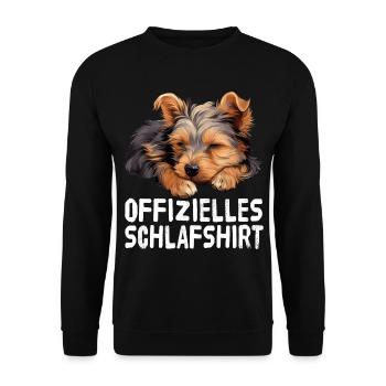 Offizieles Schlafshirt Yorkshire Terrier - Unisex Pullover - Schwarz - Vorne - Alina (178cm) & Michal (187cm)