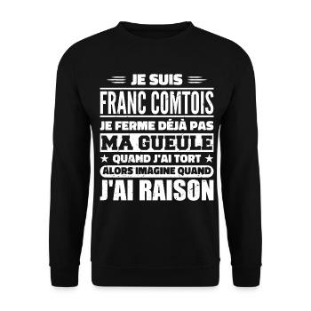 Franche Comtois I don't shut my mouth Franche Comtois - Unisex Sweatshirt - black - Front - Alina (178cm) & Michal (187cm)