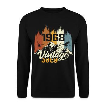 Vintage Juli 1968 Geburtstagsgeschenk Juli 1968 - Unisex Pullover - Schwarz - Vorne - Alina (178cm) & Michal (187cm)
