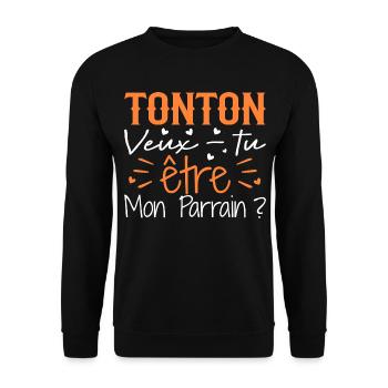 Uncle Do you want to be My Godfather? - Unisex Sweatshirt - black - Front - Alina (178cm) & Michal (187cm)