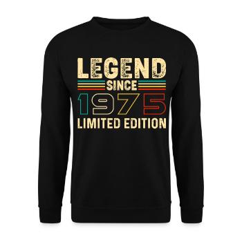 Legend Since 1975 Birthday 50 Years 50 Jahre - Unisex Sweatshirt - black - Front - Alina (178cm) & Michal (187cm)