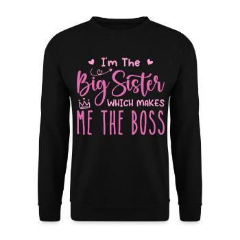 I'm the big sister - Unisex Sweatshirt - black - Front - Alina (178cm) & Michal (187cm)