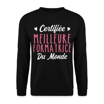 Certified best trainer in the world - Unisex Sweatshirt - black - Front - Alina (178cm) & Michal (187cm)