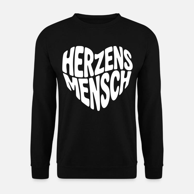Herzensmensch Herzform - Unisex Pullover - Schwarz