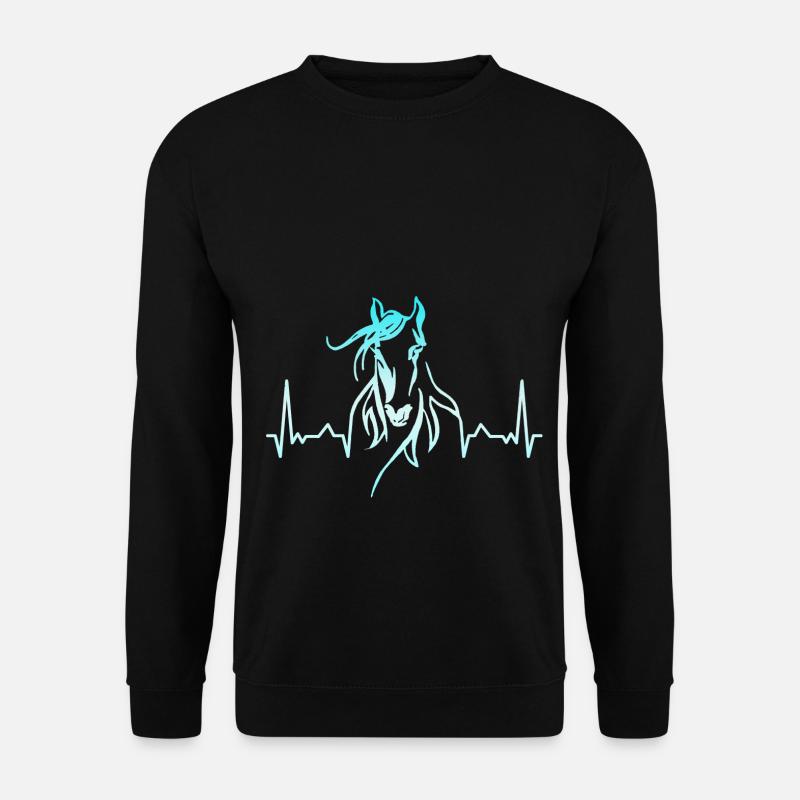 Pferd Herzschlag reiten - Unisex Pullover - Schwarz