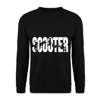 Vintage Stunt Scooter Tretroller Skater Geschenk - Unisex Pullover - Schwarz - Vorne - Alina (178cm) & Michal (187cm)