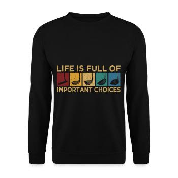 Golf Golf Sport Drôle de Cadeaux Golf - Sweat-shirt Unisexe - noir - Devant - Alina (178cm) & Michal (187cm)