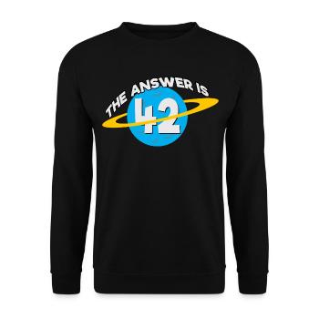 42 - Unisex Sweatshirt - black - Front - Alina (178cm) & Michal (187cm)