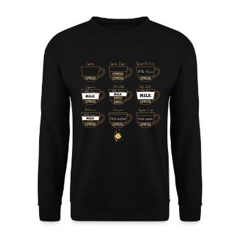 0222 Café | Collection | les amateurs de café - Sweat-shirt Unisexe - noir - Devant - Alina (178cm) & Michal (187cm)