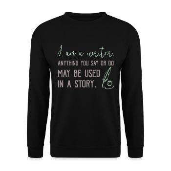0267 History | Author | Writer | story - Unisex Sweatshirt - black - Front - Alina (178cm) & Michal (187cm)