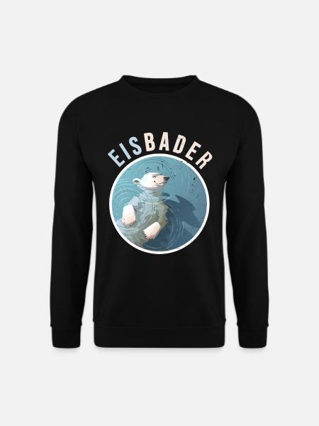 winterbader eisbär eisbader cool cold water arktis - Unisex Pullover - Schwarz