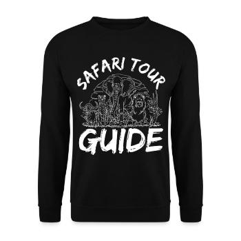 Safari Tour Guide Costume Africa Zoo Tour Tour - Sweat-shirt Unisexe - noir - Devant - Alina (178cm) & Michal (187cm)
