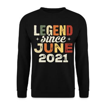 Juni 2021 Geburtstagsgeschenk Juni 2021 Juni 2021 - Unisex Pullover - Schwarz - Vorne - Alina (178cm) & Michal (187cm)