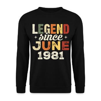 Juin 1981 Cadeau d’anniversaire Juin 1981 Juin 1981 - Sweat-shirt Unisexe - noir - Devant - Alina (178cm) & Michal (187cm)