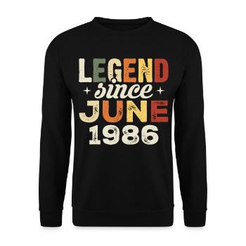 Juin 1986 Cadeau d’anniversaire Juin 1986 Juin 1986 - Sweat-shirt Unisexe - noir - Devant - Alina (178cm) & Michal (187cm)