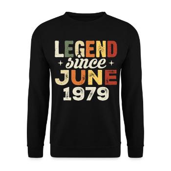 Juin 1979 Cadeau d’anniversaire Juin 1979 Juin 1979 - Sweat-shirt Unisexe - noir - Devant - Alina (178cm) & Michal (187cm)