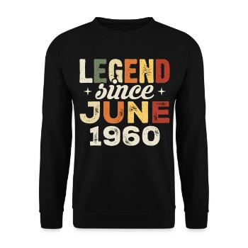 Juin 1960 Cadeau d’anniversaire Juin 1960 Juin 1960 - Sweat-shirt Unisexe - noir - Devant - Alina (178cm) & Michal (187cm)
