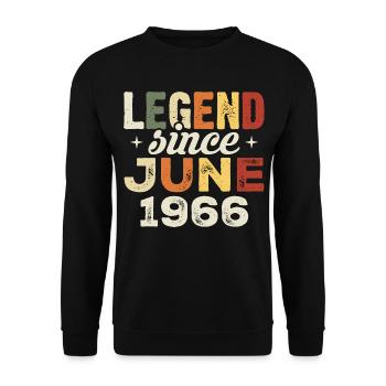 June 1966 Birthday present June 1966 June 1966 - Unisex Sweatshirt - black - Front - Alina (178cm) & Michal (187cm)